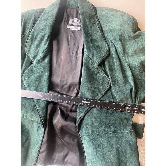 Phoenix Vintage Jacket Womens Size Small Rare Green Suede Coat 90s y2k - Picture 10 of 11